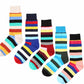 5 pair/lot Striped Socks Casual Cotton Girls Sock Long Happy Funny Skateboard Dress Socks