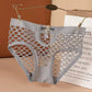 2Pcs/Set Large Size Lace Panties Ladies Mesh High Stretch Breathable Briefs Mid Waist Hollow Solid Color Underpants