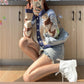 Autumn Women's Knitted Cardigan Fashion Casual Jacket Women's Long-sleeved Slim Cropped Top Sweater