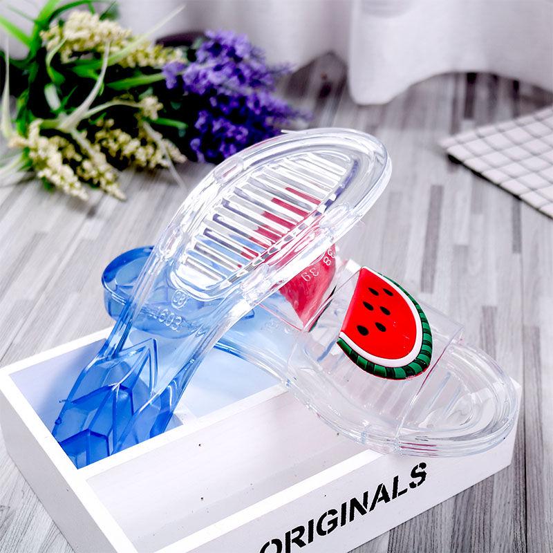 Cartoon Jelly Slippers Female Summer Sandals Beach Shoes Cute Crystal Flat Bottom Slip
