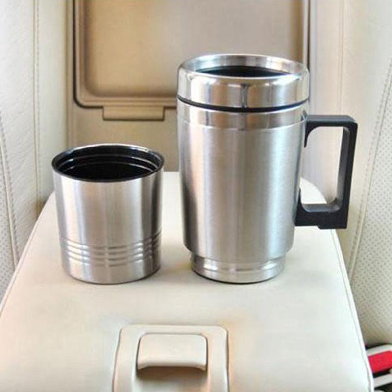 Stainless Steel Car Electric Heating Cup Temperature Control Water Cup Water Heater  Cigarette Lighter Head
