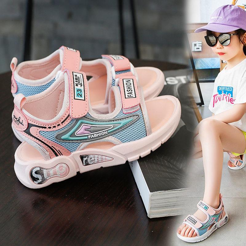 Summer Girls Boys Sandals Big Kids Fashion Princess Little Girls Soft Bottom Non-slip Lightweight Breathable Beach Shoes