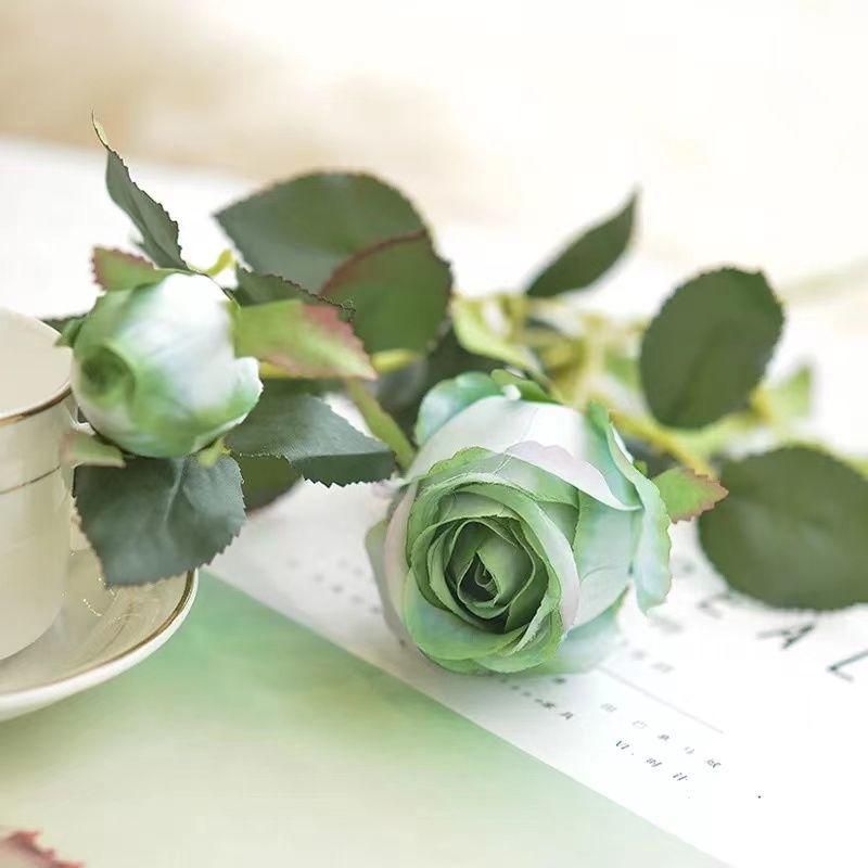 Bulgarian Rose Simulation Bouquet Fake Flower Decoration European Plastic Flower Decoration Silk Flower Living Room Table Decoration