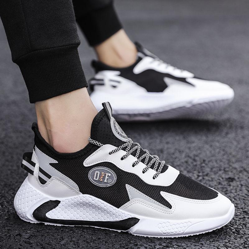 Mens Shoes Casual Summer Mesh Breathable Sneakers Shoes White Comfortable Lace-Up Trainers Zapatillas Hombre Deportiva