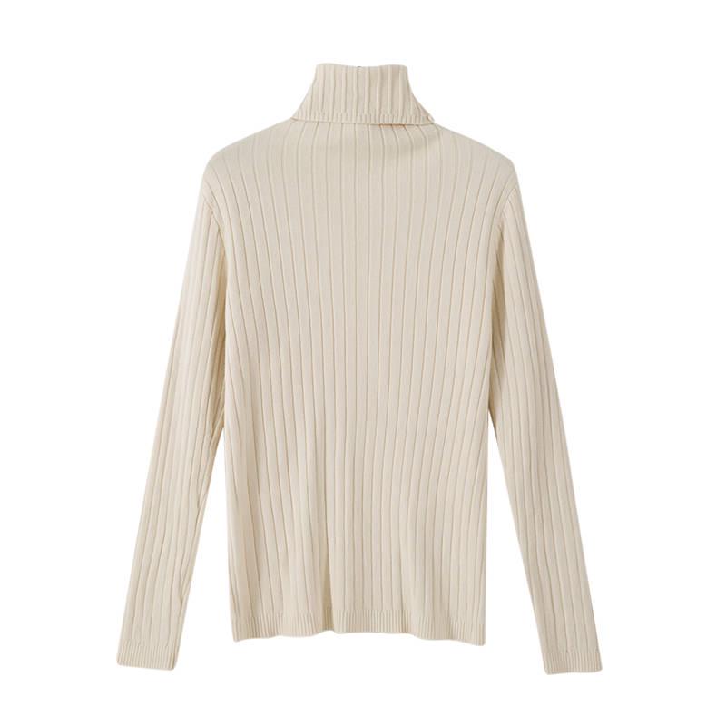 Pofulove High-necked Sweater Women's Pile Collar Bottoming Shirt Slim Sweaters Shirt Autumn Winter