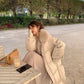 Women's Shiny Down Jacket Mid-length Over The Knee Thick Thick Fur Collar Winter Jacket Women