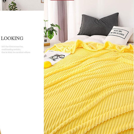 Milk Velvet Flannel Blanket Warm Napping Leisure Blanket Towel Blanket Single Double Summer Thin Blanket