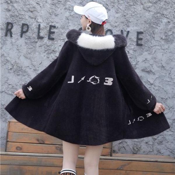 Autumn and Winter Korean Version of Loose Cardigan Thick Long-sleeved Coat Non-shedding Mid-length Sweater
