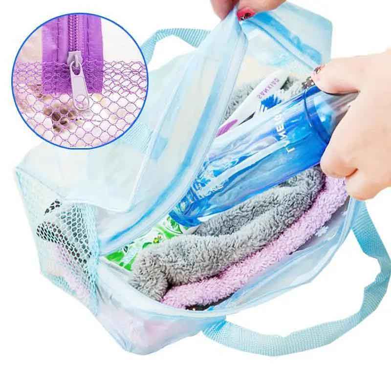 Women PVC Cosmetic Bag Case Waterproof Flower Print Cosmetics Transparent Toilet Bag Organizer Pouch Girl Make Up Bags Set
