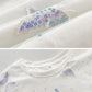 Butterfly Embroidery Veil Women Dress Girl Loose O-Neck Loose Short Sleeve Casual Long T-shirt Dress