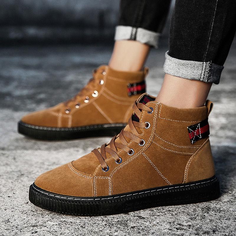 Autumn Early Winter Men's Boots Split Leather Men Ankle Boots Outdoor Men Leather Boots Men Shoes