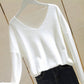 Winter Loose Long-sleeved V-neck Sweater Women Warm Sexy Sweatshirts Bottoming Shirt Women
