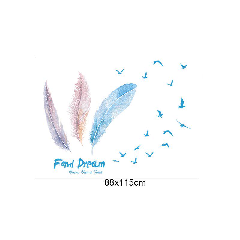[Wall sticker ]Fantasy Feather Wall Stickers For Kids Rooms Children Room Bedroom Living Room Home D