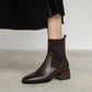 Chelsea Boots Flat Short Boots Autumn and Winter British Style Winter Boots Thick Heel Knitted Stretch Martin Boots Women
