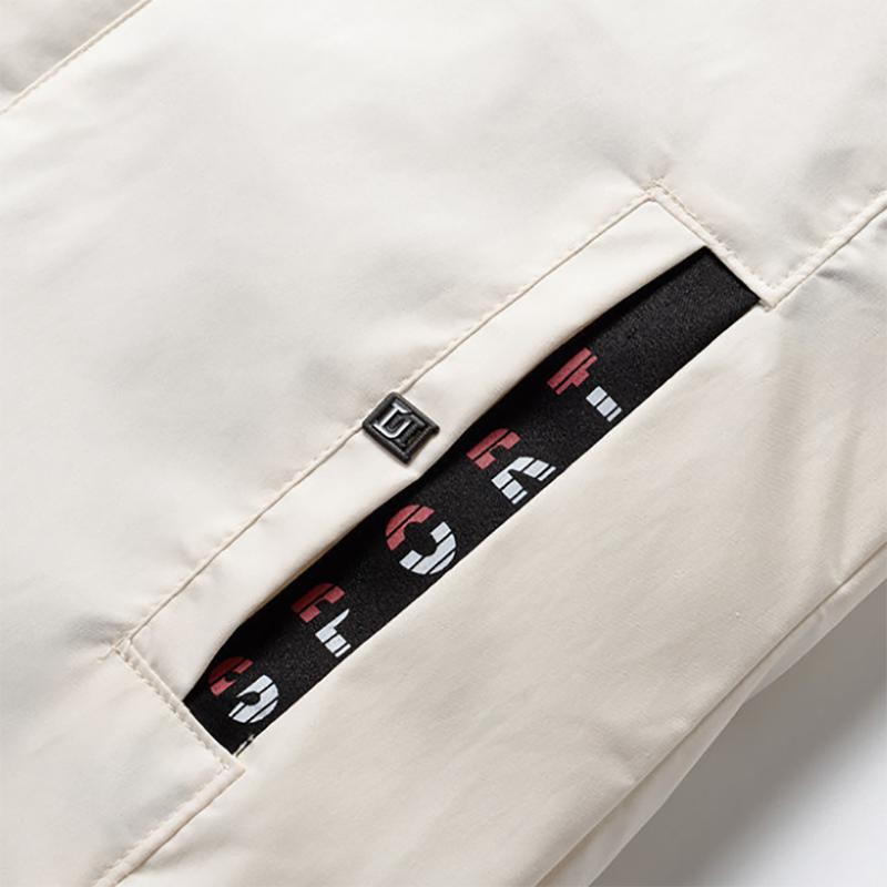Autumn and Winter Jacket Men's Hooded Mid-length Korean Style Slim Solid Color Plus Velvet Jacket