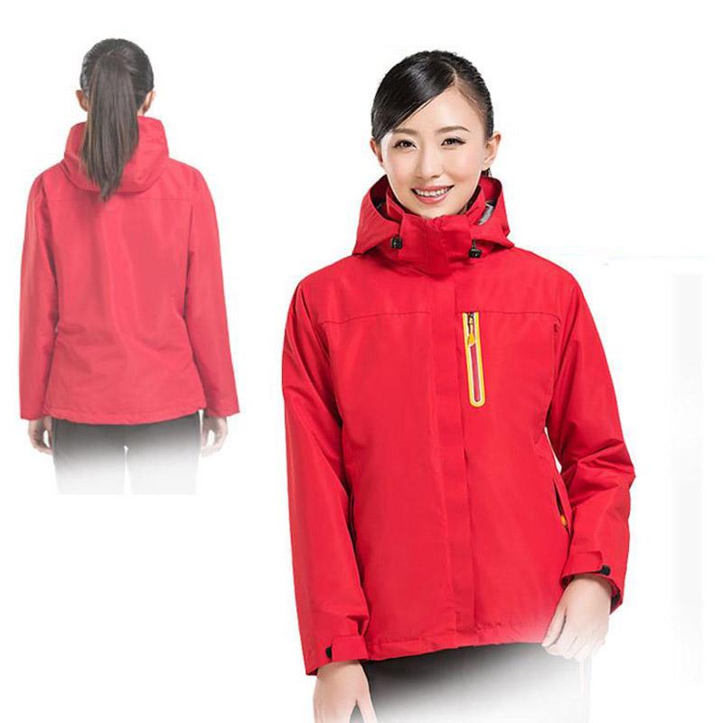Women's Outdoor Sportswear Solid Color Warm Mountaineering Suit Fleece Liner Two-piece Hooded Soft Shell Riding Warm Jacket