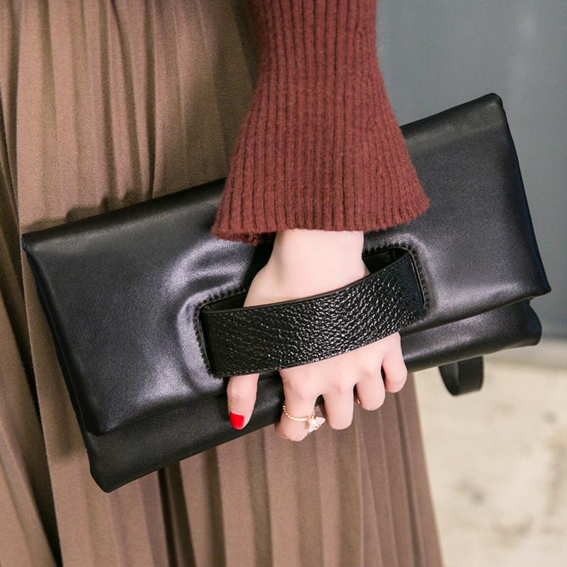 Soft Surface Cowhide Luxury Women's Clutch Bag Shoulder Bag Ladies Smooth Leather Wedding Evening Banquet Clutch Purse