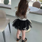 Girls' Summer Bowknot Short-sleeved Tops Korean Children's Cotton T-shirts Middle and Small Children's Western Style Bottoming Shirt