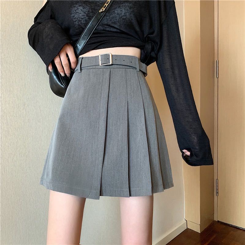 Spring ang Summer Woman Skirt Korean Style High Waist Skirt Irregular Pleated A-line Skirt For Girl