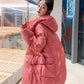 Mid-length Down Jacket Women's Winter Women's Hooded Stand-up Collar Loose Thick Bread Coat Jacket Winter Warmth Thick Cotton Jacket