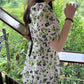 Female Vintage High Waist Super Fairy Holiday Dress Elegant Slim Chiffon Floral Print Short Dress
