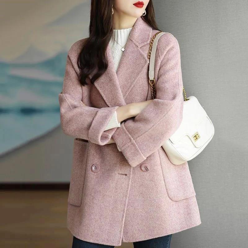 Woolen Coat Women's Autumn and Winter Double-sided Woolen Thickened Slim Slim Mid-length Coat