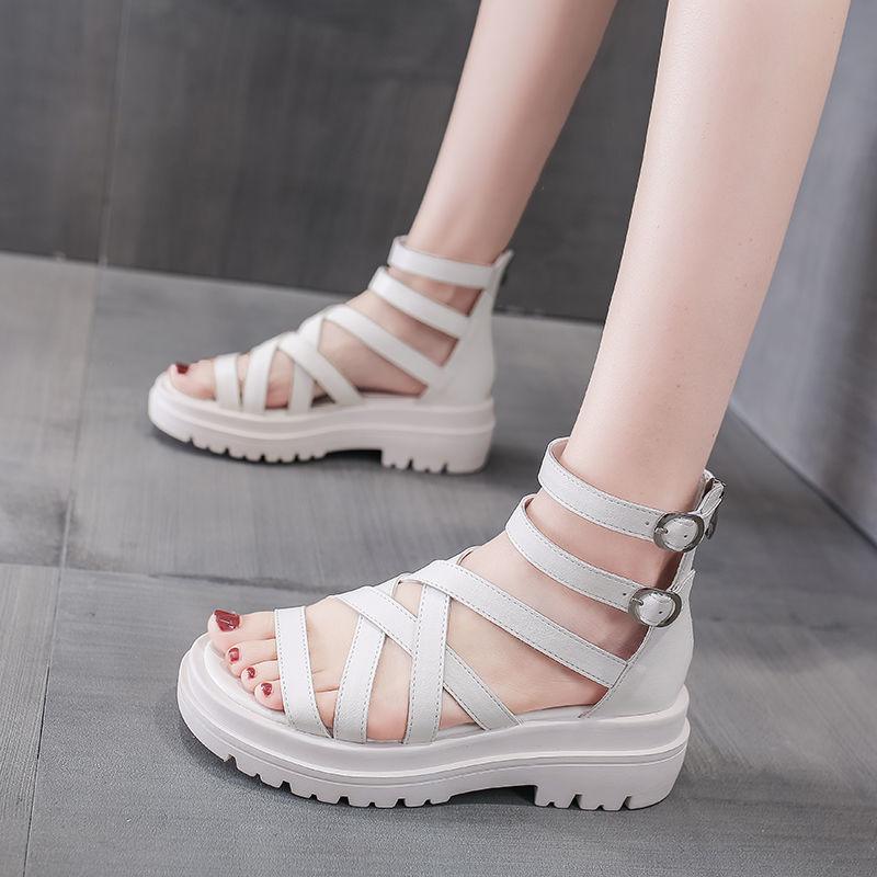 Roma Shoes with Thick Soles Fish Mouth Women's Summer Sandals  Soft Sole Casual Beach Shoes