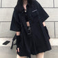 Hip-hop Style Women Sexy Black Cool Girls Shirt Skirt Spring and Summer Two-piece Skirt Suit