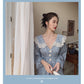 Summer Women Dress for Ladies Long Sleeve Vintage Chiffon Shirt Dress Casual Floral Long Dress