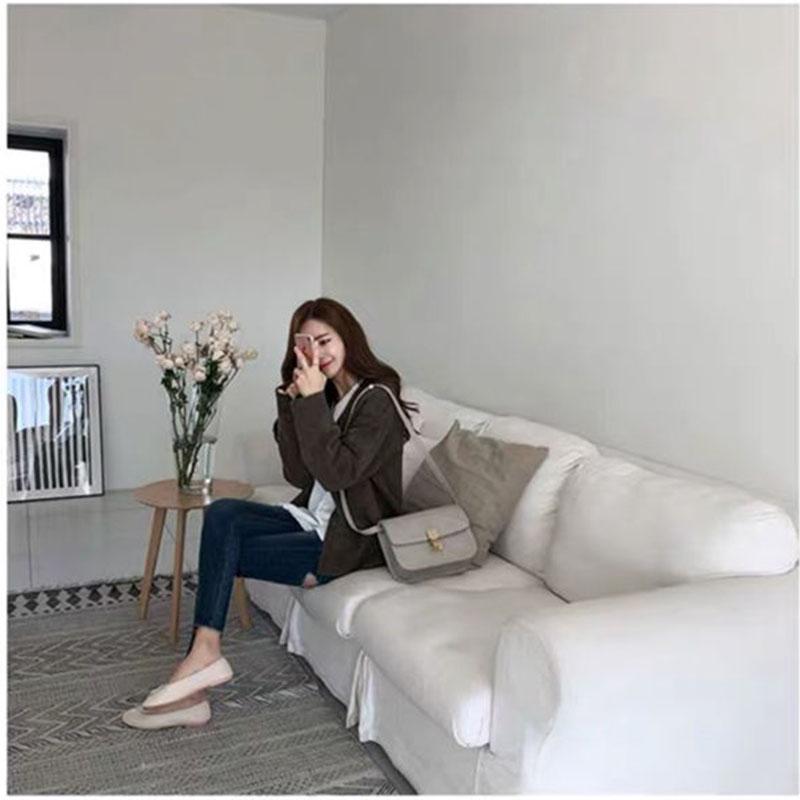 Spring and Autumn Fashion Top Loose V-neck Jacket Cardigan Simple Female Student Sweater