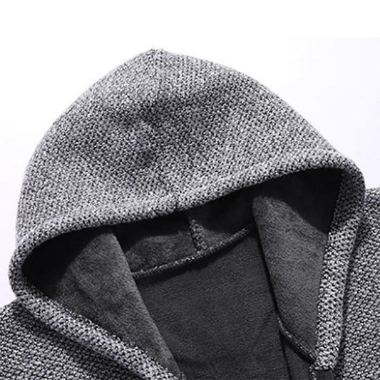 Autumn and Winter Cardigan Hooded Sweater Men's Color Matching Loose Long-sleeved Sweatshirts Men's Sweater Coat