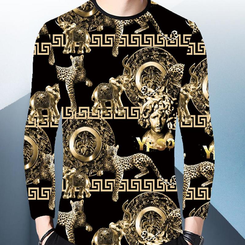 Spring and Autumn Thin Casual Suit Men's Sports Loose and Handsome Set of Clothes Long-sleeved T-shirt Men's Nine-point Leggings