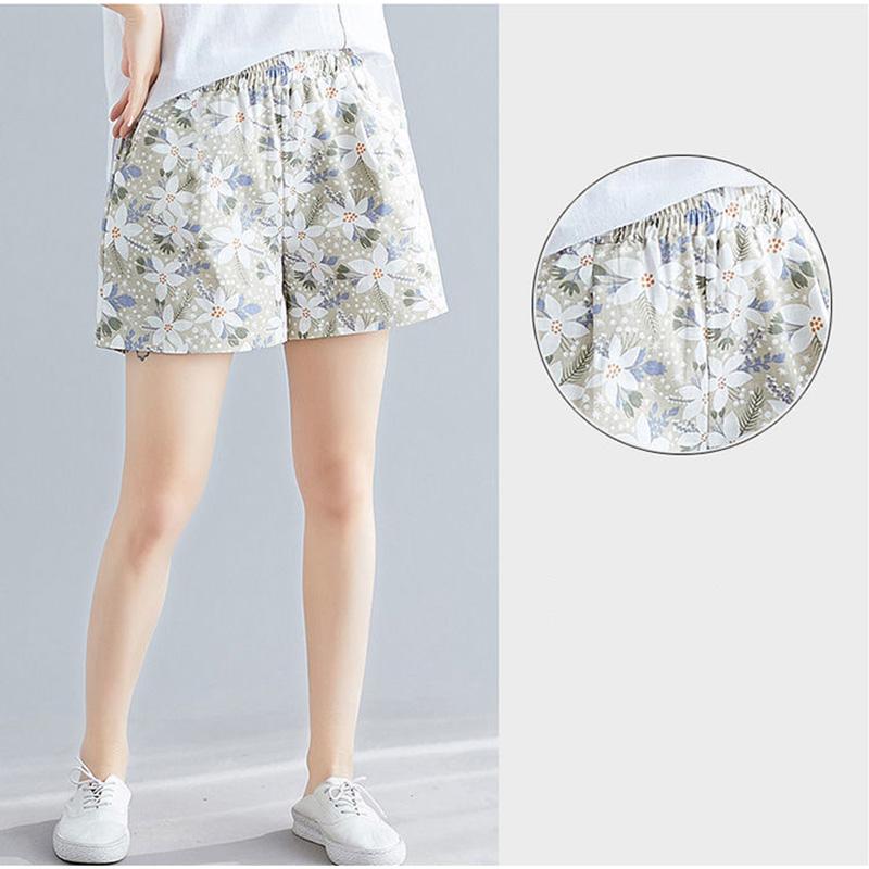 WTEMPO Cotton Floral Pajama Pants Sleepwear Women Shorts Lace Thin Safety Home Outside Anti-exhaust Leggings Shorts
