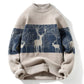 Sweater Men's Autumn and Winter Half High Neck Men's Sweater Knit Sweater Winter Plus Velvet Thick Sweater