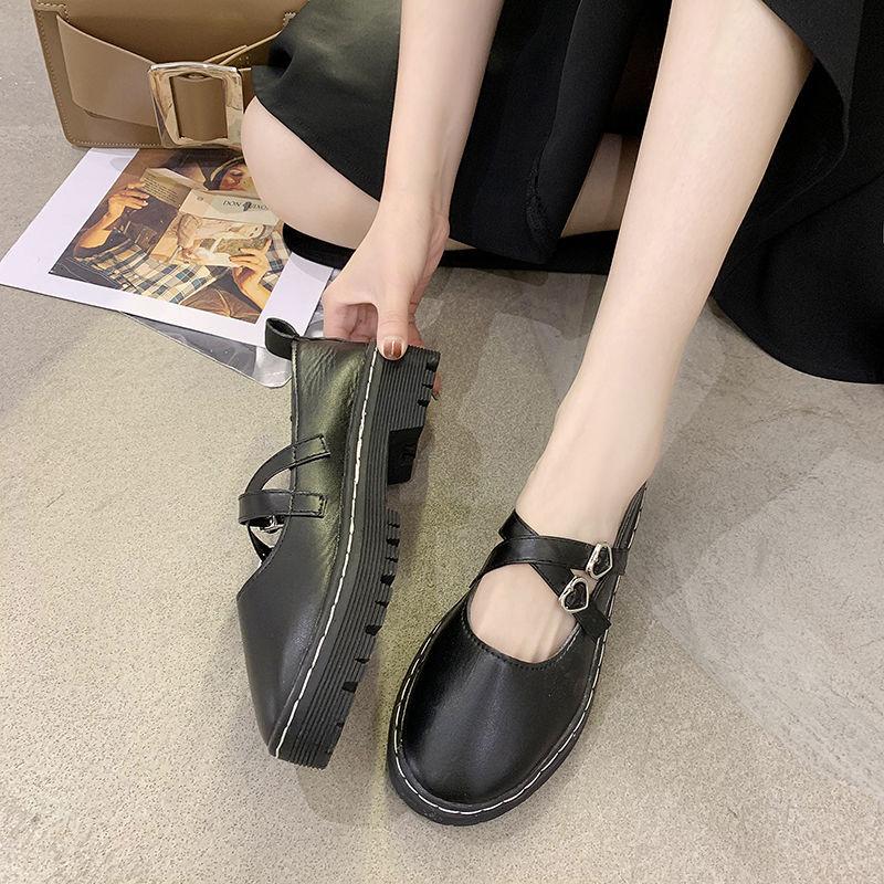 Small Leather Shoes Female British Retro Trifle Bottom Comfortable  Versatile Mary Jane Shoes High Quality