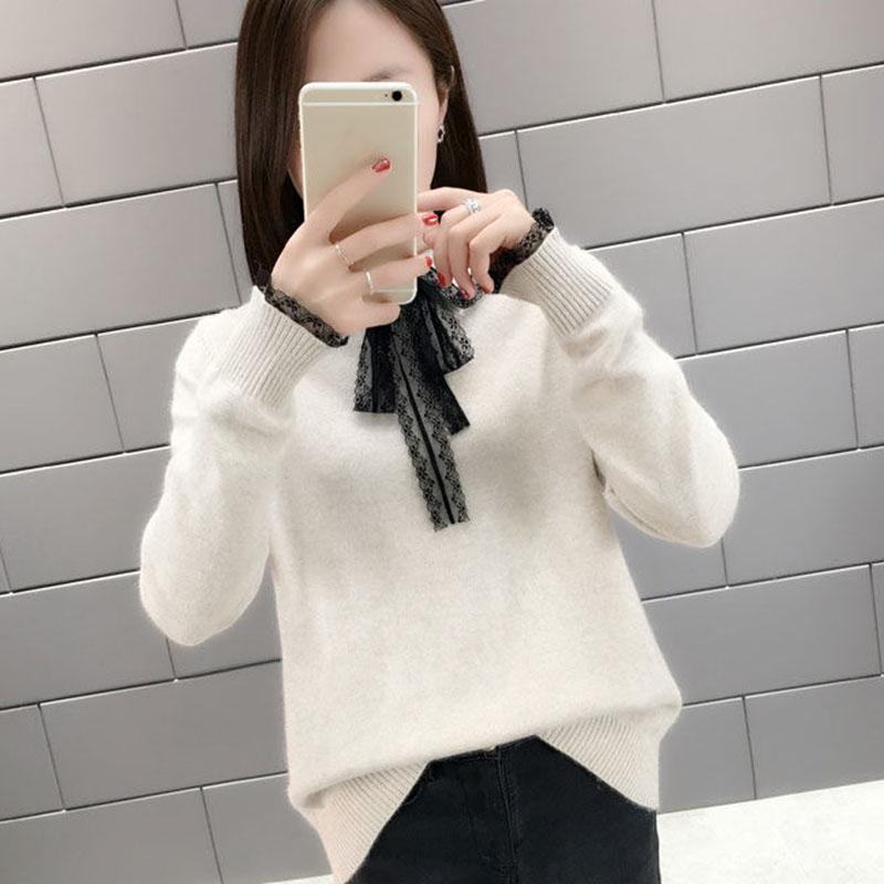 Autumn and Winter Loose Sweater Long-sleeved Knitted Bottoming Shirt Korean Casual Young Women's Top