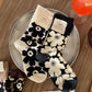 Winter Cotton Socks Korean Retro Flower Embroidered Socks Women's All-match Socks