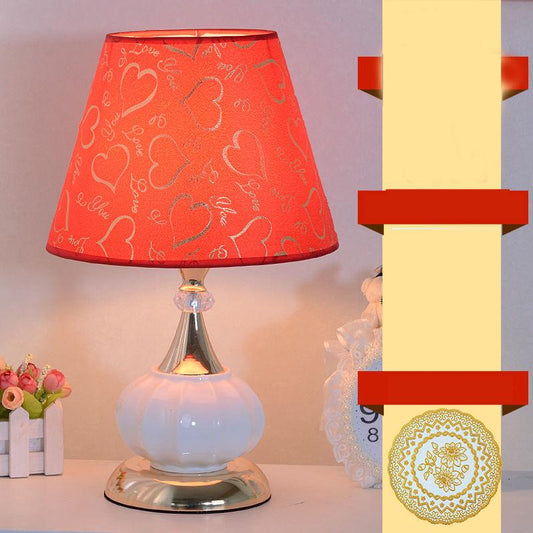 Fashion Simplicity Ceramics Desk Lamp Cloth Led Table Lamp for Bedroom Bedside Lamp Living Room
