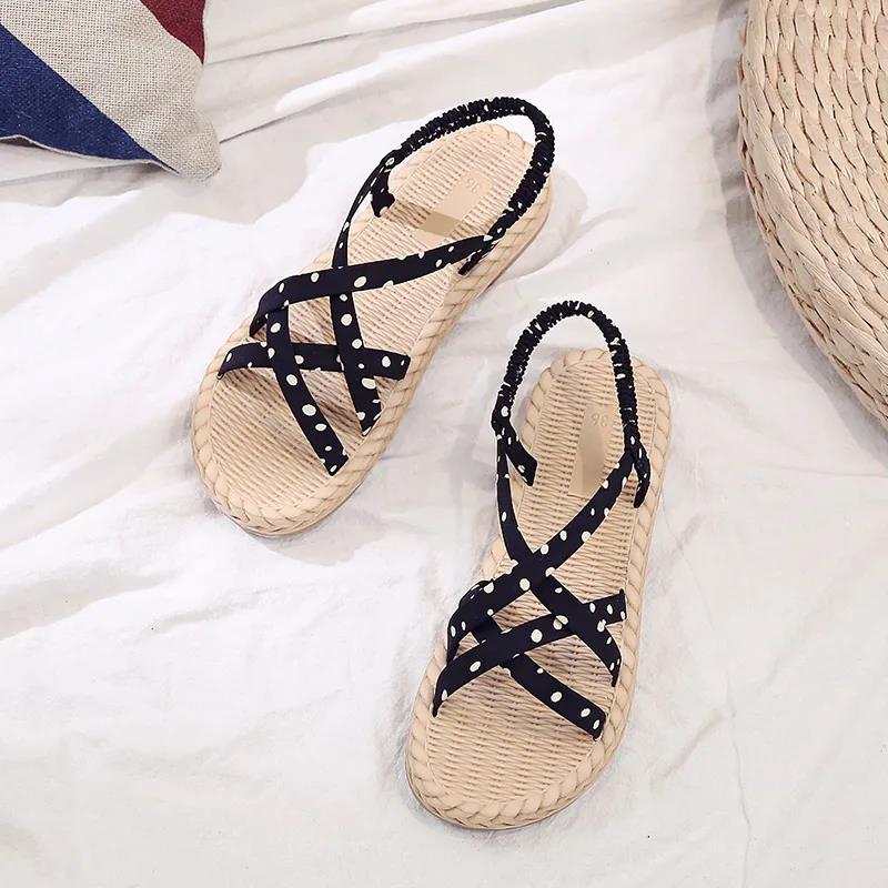 Summer Sandals for Female Students Korean Version of Wild Fairy Style Sandals and Slippers Female Flat Sandals for Outer Wear