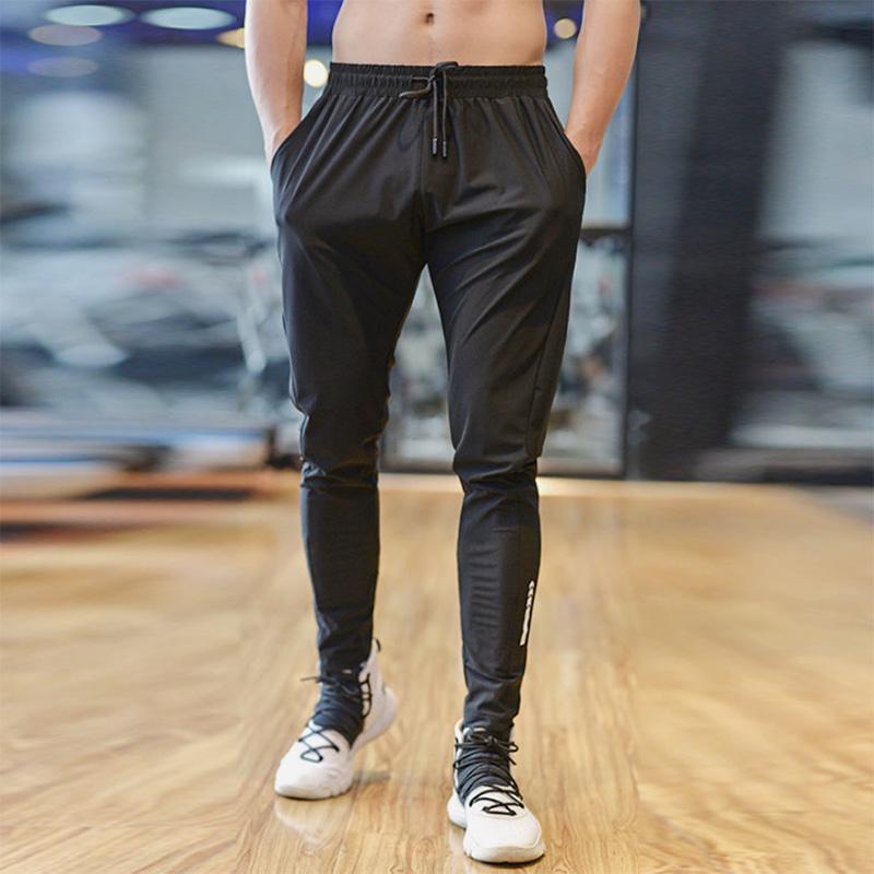 Sports and Leisure Tide Brand Fitness Trousers Men's Slim Thin Section Running Breathable Elastic Bandage Pencil Pants Fitness Pants