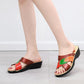 Thick Bottom Wedge Heel Sandals and Slippers Women's Outer Wear Non-slip Soft Sole Slippers Ladies Faux Oxford Leather Sandals and Slippers