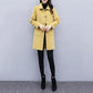 Winter Jacket Women Woolen Jacket Casual Med Long Solid Long Sleeve Winter Wool Coat Women Coats