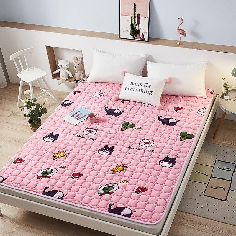 Winter Double-sided Plus Velvet Soft Coral Velvet Mattress Thicker Breathable Household Double Bed Mattress with Washable Tatami Mattress