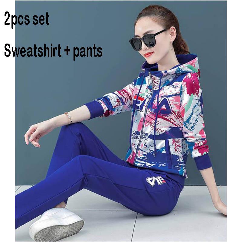 Women's Set Wild Long-sleeved Casual Sweatshirt Set Large Size Spring and Autumn