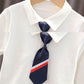 Boys Autumn Suit Baby Clothes Baby Spring and Autumn Suit Long Sleeve Tie Comfortable Breathable Fabric Three-piece Set