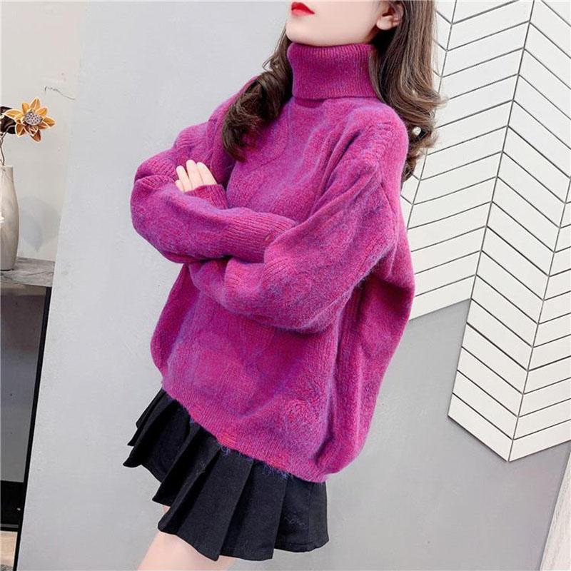 Turtleneck Sweater Autumn and Winter Casual Women's Wild Loose Bottoming Shirt Pullover Knit Top