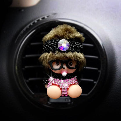 Mini Doll Aroma Diffuser Car Air Conditioning Outlet Plug-in Creative Decoration  Accessories