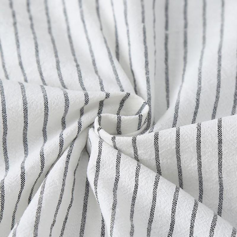 Boy's Short-sleeved Shirt Summer Children's Korean Style Handsome Cotton and Linen Striped Baby Stand-up Collar Cardigan Loose Thin Section