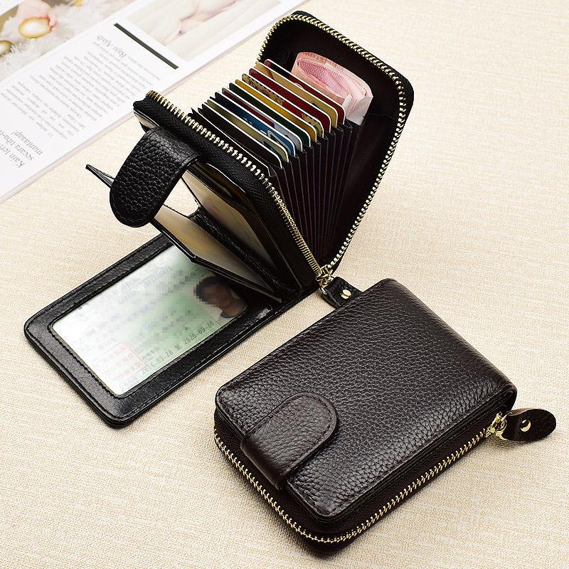 Leather Driver's License Card Bag Men's Leather Zipper Card Package Female Men's Wallet Multi-function Driver's License Leather Case Male Leather