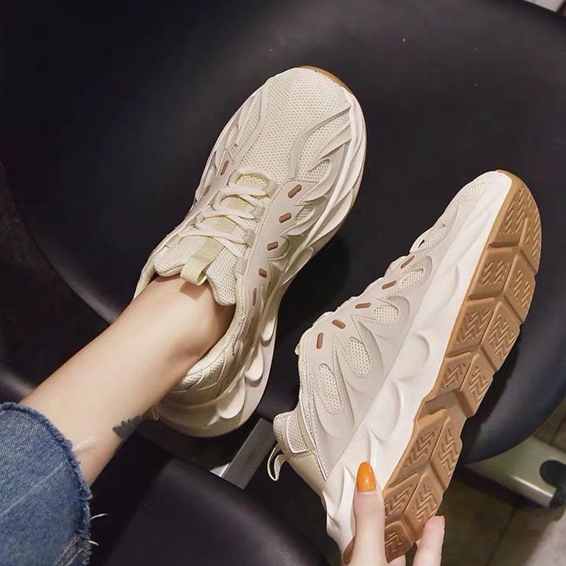 Women's Platform Sneakers Autumn Ins Korean Version All-match Shoes Mesh Student Casual Breathable Women's Shoes